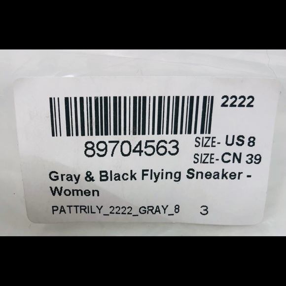NEW PATTRILY Gray & Black Flying Sneaker-Size 8 - Picture 9 of 9